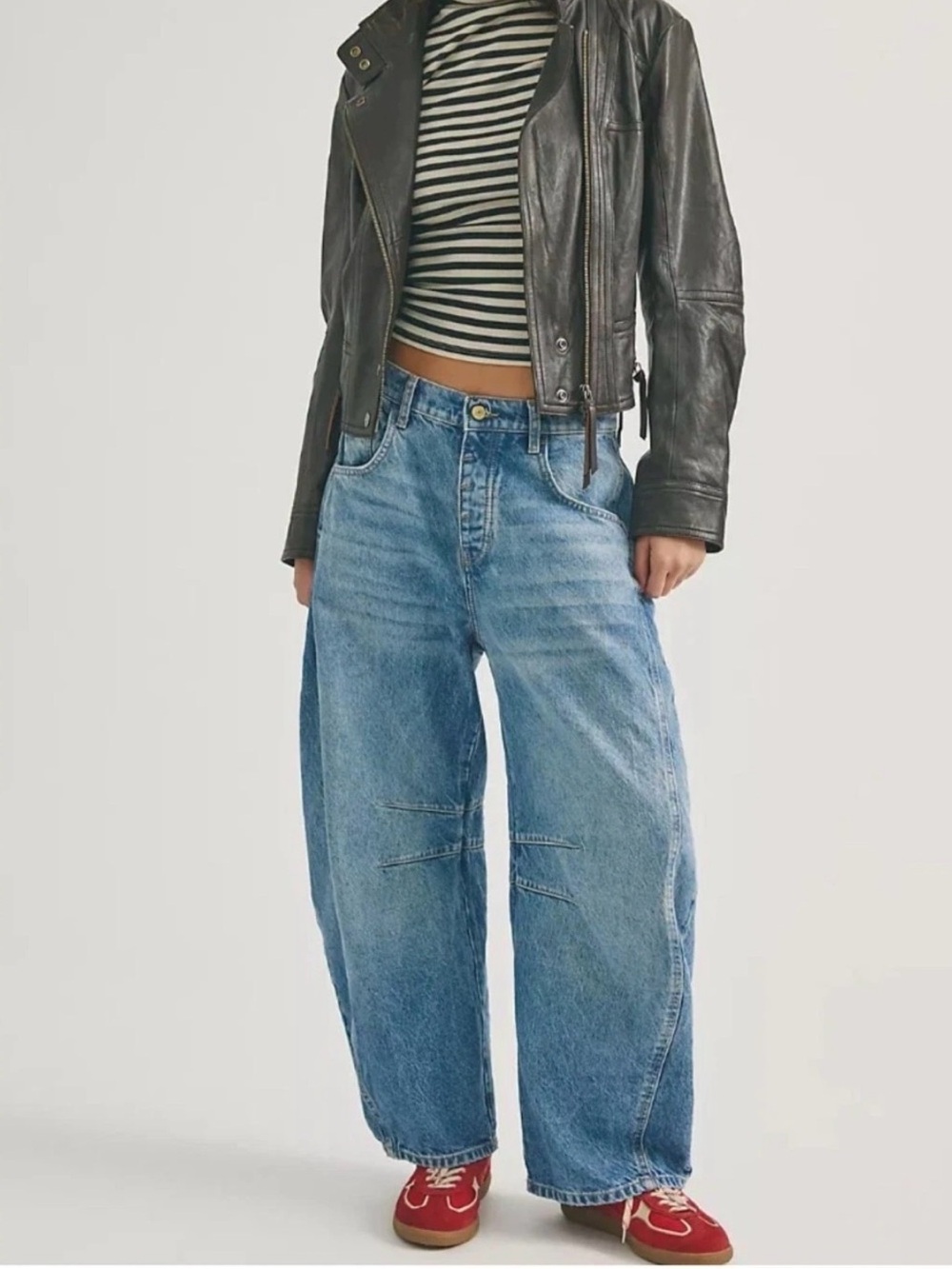 We The Free Good Luck Mid-Rise Barrel Jeans